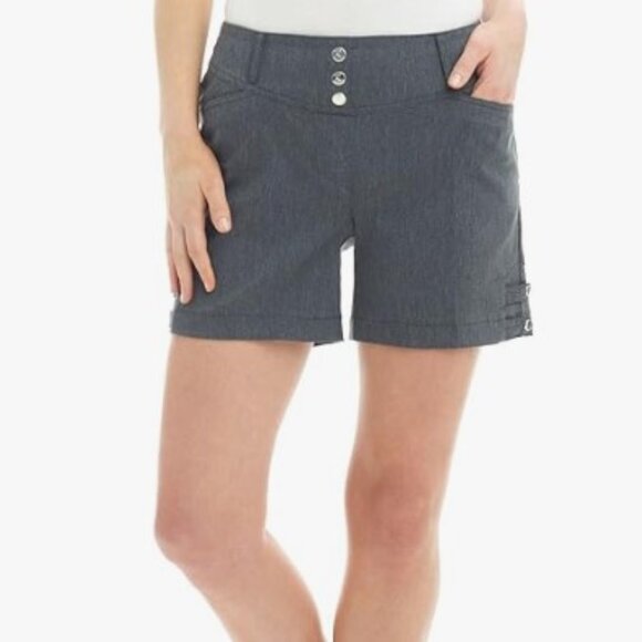 Rekucci Pants - Women's Size 18 Charcoal Stretchable Pull-On 5" Inseam Slimming Short Like New